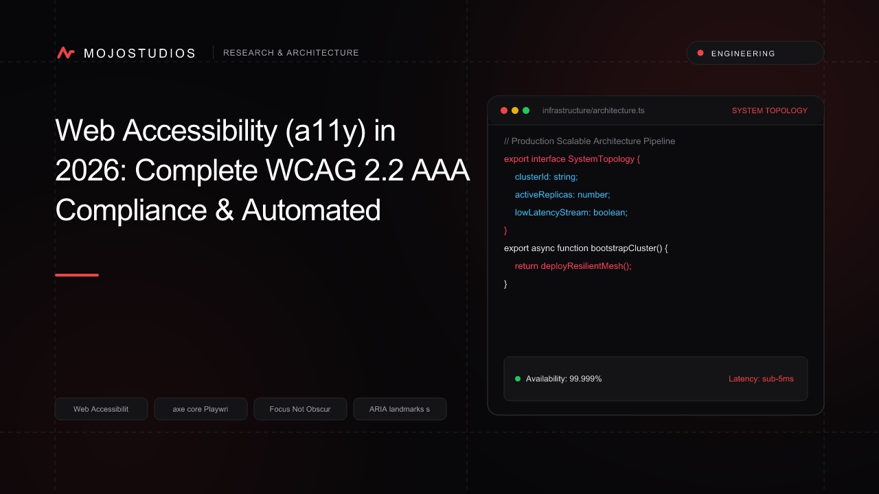 Web Accessibility (a11y) in 2026: Complete WCAG 2.2 AAA Compliance & Automated Screen Reader Testing