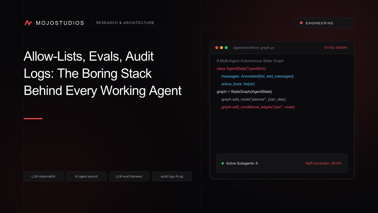Allow-Lists, Evals, Audit Logs: The Boring Stack Behind Every Working Agent