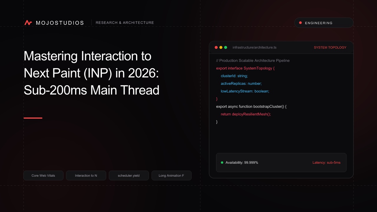 Mastering Interaction to Next Paint (INP) in 2026: Sub-200ms Main Thread Optimization & Yielding