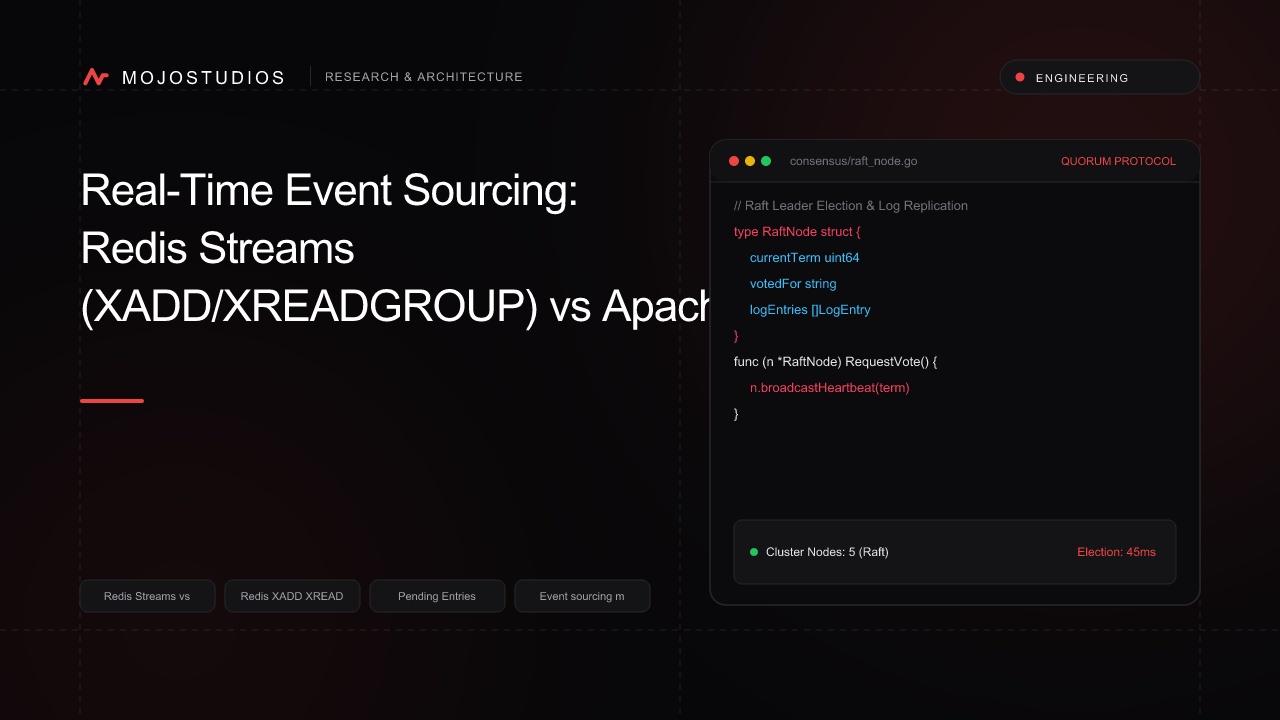 Real-Time Event Sourcing: Redis Streams (XADD/XREADGROUP) vs Apache Kafka in 2026