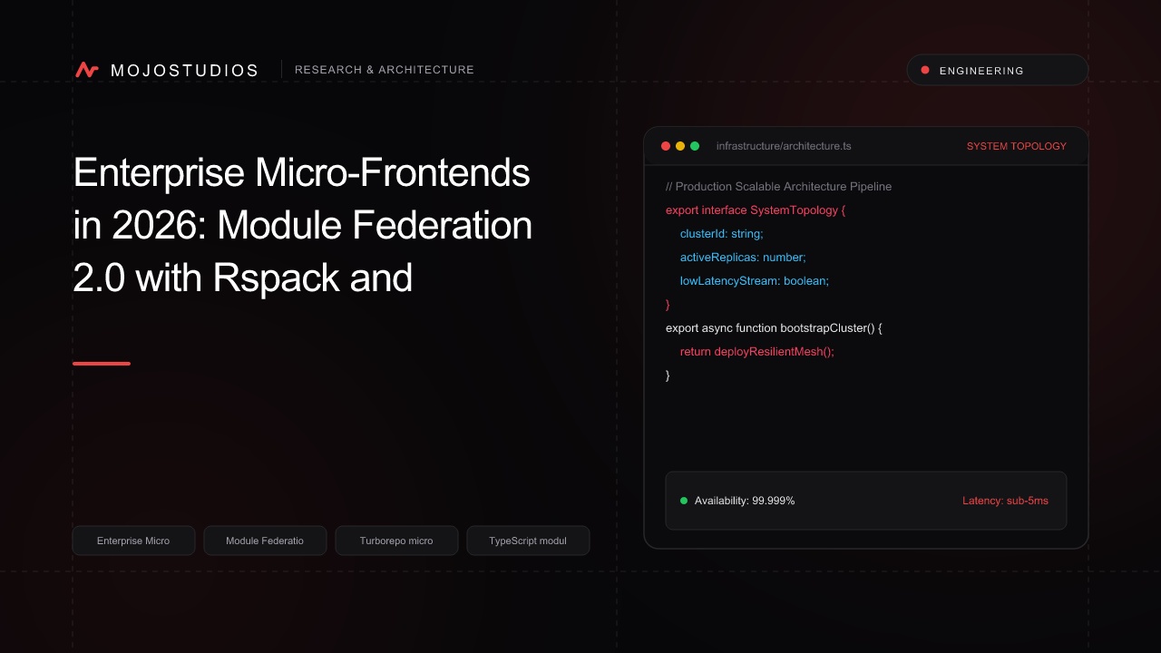 Enterprise Micro-Frontends in 2026: Module Federation 2.0 with Rspack and Turborepo