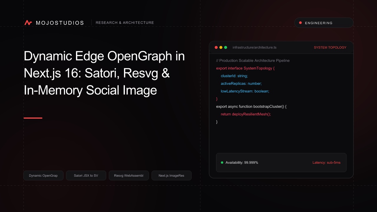 Dynamic Edge OpenGraph in Next.js 16: Satori, Resvg & In-Memory Social Image Synthesis in 2026