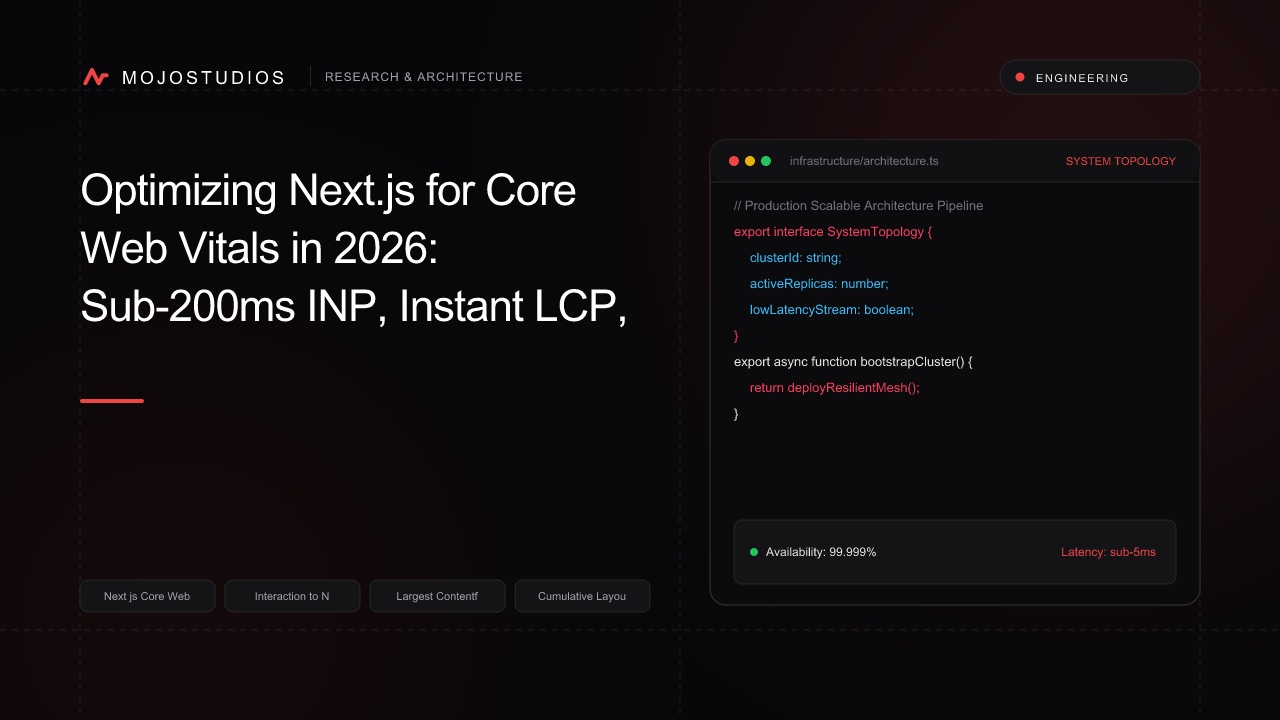 Optimizing Next.js for Core Web Vitals in 2026: Sub-200ms INP, Instant LCP, and Zero CLS