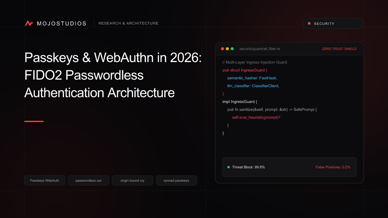 Passkeys & WebAuthn in 2026: FIDO2 Passwordless Authentication Architecture