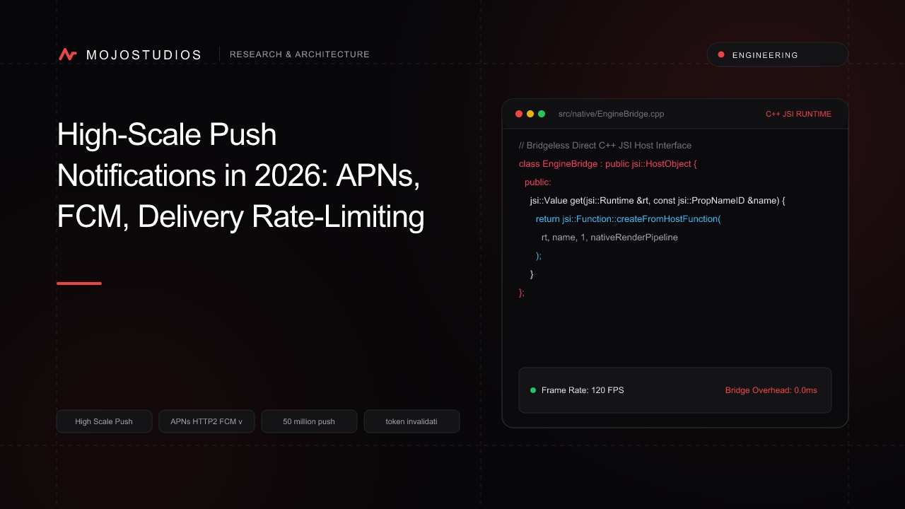 High-Scale Push Notifications in 2026: APNs, FCM, Delivery Rate-Limiting & Rich Media