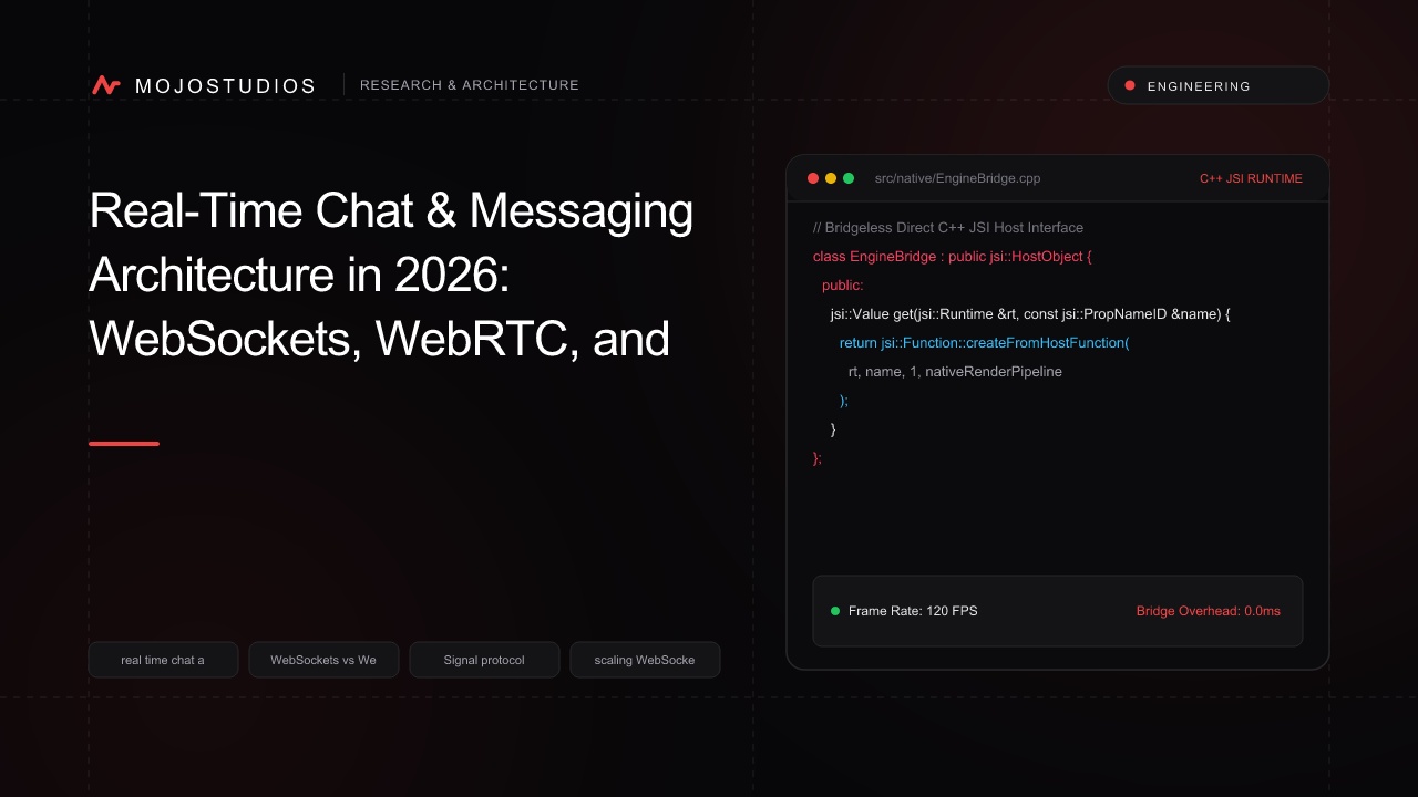 Real-Time Chat & Messaging Architecture in 2026: WebSockets, WebRTC, and Matrix Protocol Compared