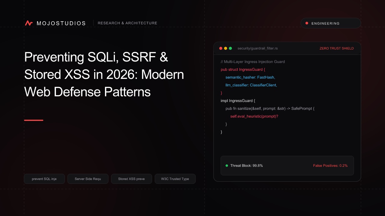 Preventing SQLi, SSRF & Stored XSS in 2026: Modern Web Defense Patterns