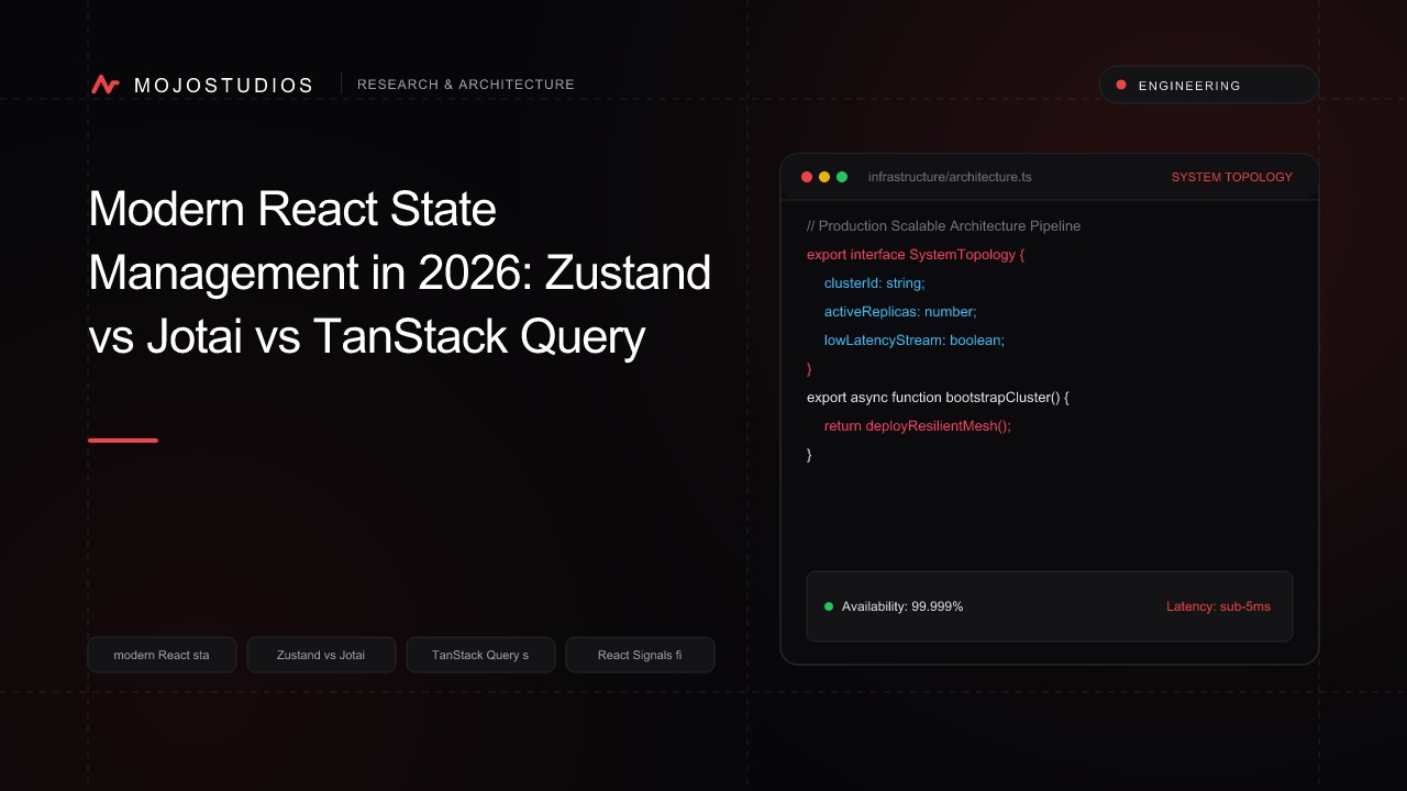 Modern React State Management in 2026: Zustand vs Jotai vs TanStack Query vs Signals