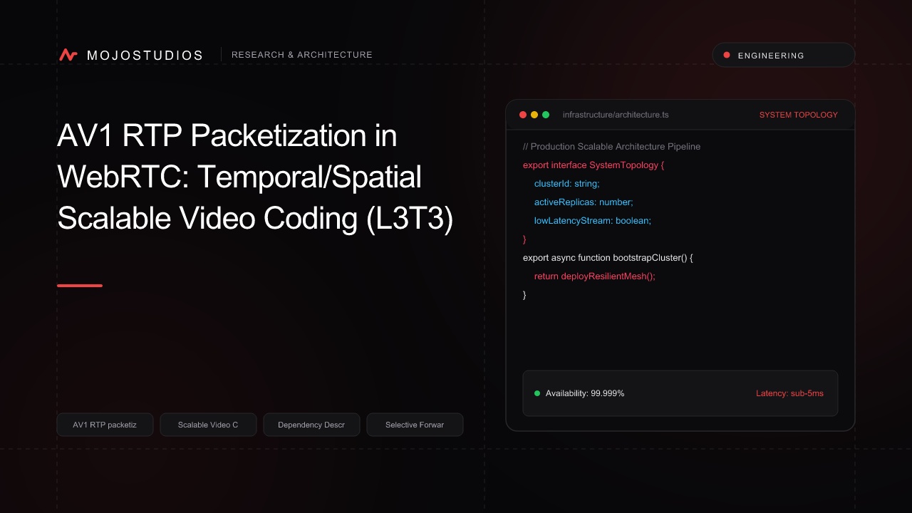 AV1 RTP Packetization in WebRTC: Temporal/Spatial Scalable Video Coding (L3T3) & Header Extensions in 2026