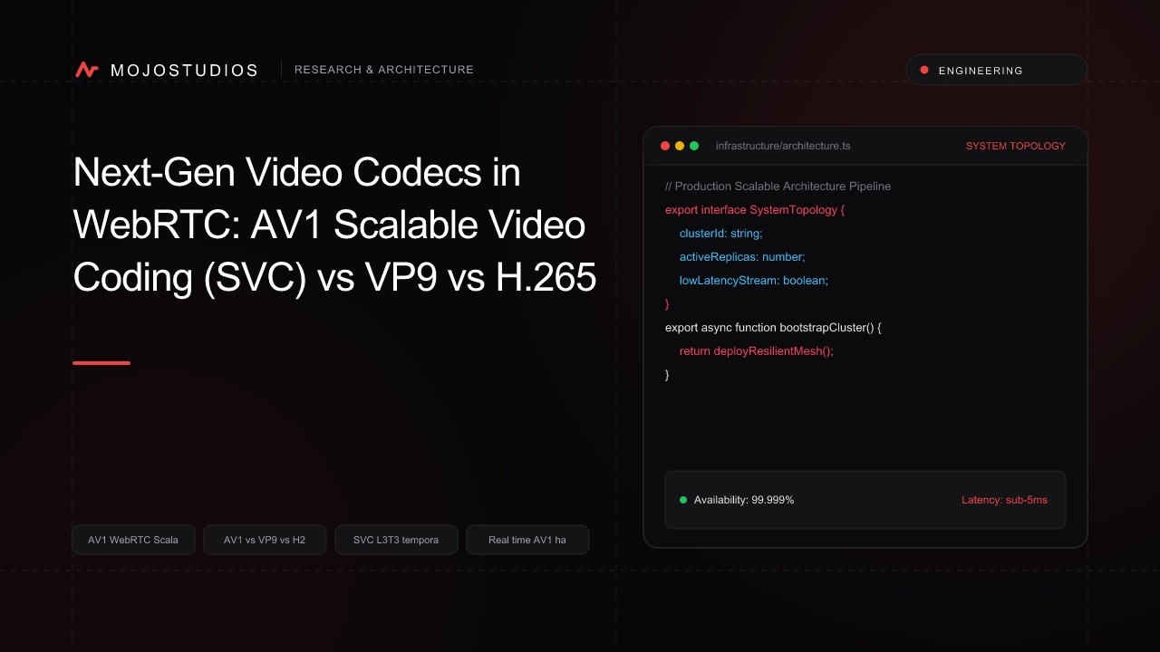 Next-Gen Video Codecs in WebRTC: AV1 Scalable Video Coding (SVC) vs VP9 vs H.265 in 2026
